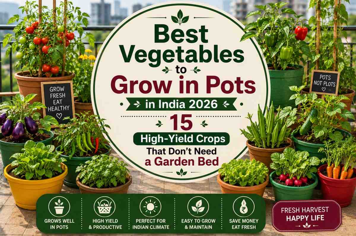 Best Vegetables to Grow in Pots in India 2026 — 15 High-Yield Crops That Don’t Need a Garden Bed
