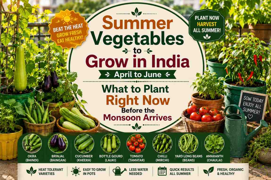 Summer Vegetables to Grow in India April to June — What to Plant Right Now Before the Monsoon Arrives